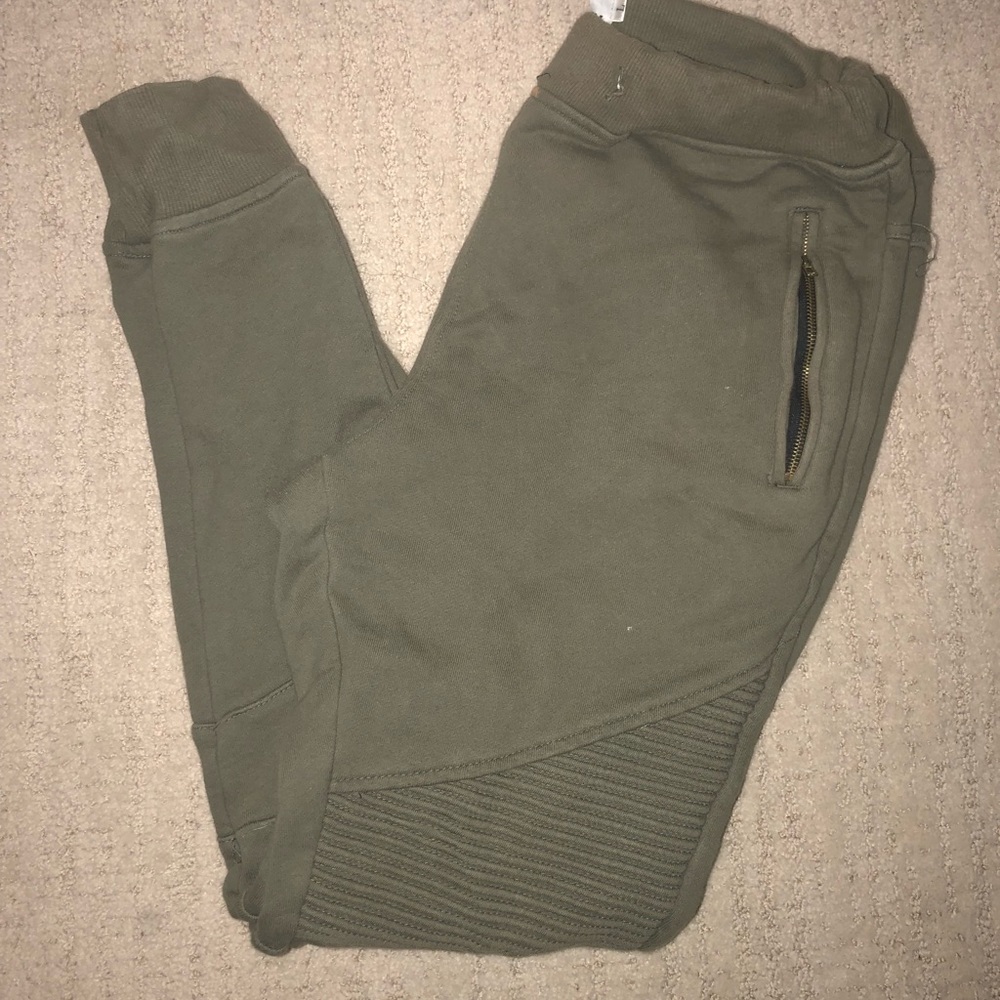 Green jogging pants
